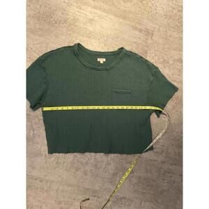 PILCRO Green oversized waffle knit cropped top sz Xs